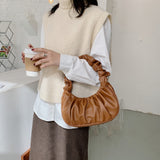 Pleated Baguette Handbag