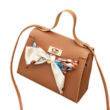 Leather Mini Handbag with Scarf