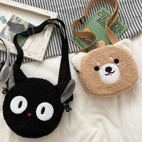 Plush Animal Crossbody Bag