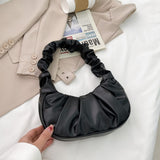 Pleated Baguette Handbag
