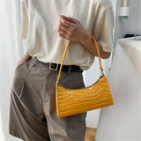 Crocodile Pattern Leather Handbag