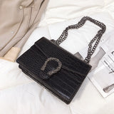 Crocodile Pattern Chain Strap Bag
