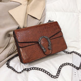 Crocodile Pattern Chain Strap Bag