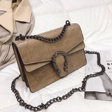 Crocodile Pattern Chain Strap Bag