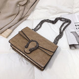 Crocodile Pattern Chain Strap Bag