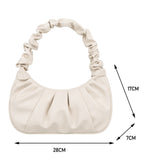 Pleated Baguette Handbag