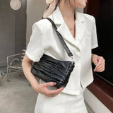 Pleated Baguette Handbag