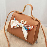 Leather Mini Handbag with Scarf