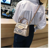 Leather Mini Chain Graffiti Bag