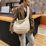 Lattice Pattern Large Shoulder Bag