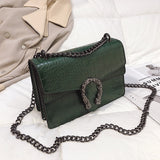 Crocodile Pattern Chain Strap Bag