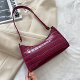 Crocodile Pattern Leather Handbag