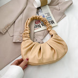 Pleated Baguette Handbag