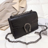 Crocodile Pattern Chain Strap Bag