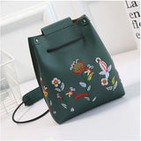 Flower Embroidered Tote Bag