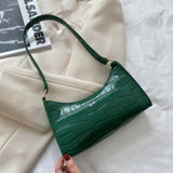 Crocodile Pattern Leather Handbag