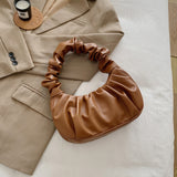Pleated Baguette Handbag