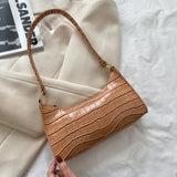 Crocodile Pattern Leather Handbag