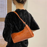 Crocodile Pattern Leather Handbag