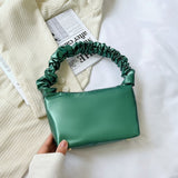 Pleated Baguette Handbag