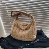 Lattice Pattern Large Shoulder Bag