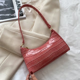 Crocodile Pattern Leather Handbag