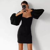 Mona Puff Sleeve Sweetheart Neckline Dress