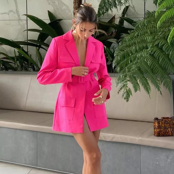 Alyssa Long Belted Blazer