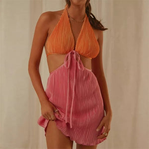 Elena Halterneck Cut-out Mini Dress