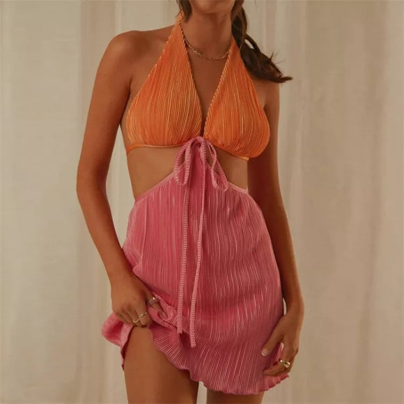 Elena Halterneck Cut-out Mini Dress