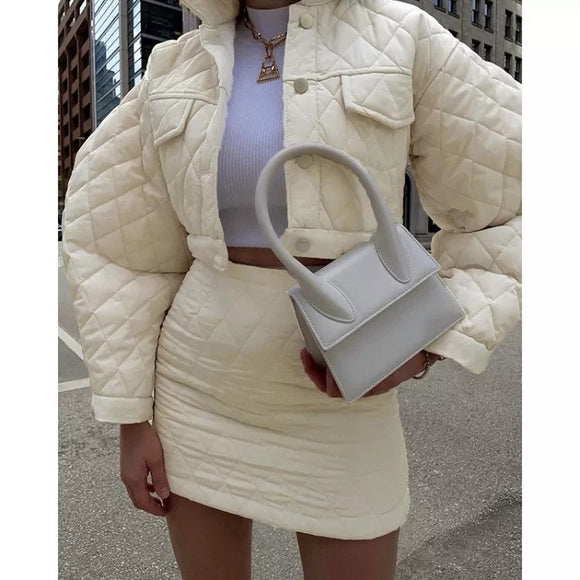 Chloe Quilted Jacket and Skirt Set