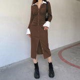 Wednesday Collared Midi Dress-Anonymous The Company