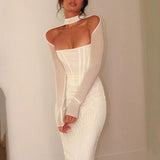 Blair Mesh Sleeve Corset Dress