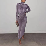 Roselyn Velvet Ruched Maxi dress-Anonymous The Company