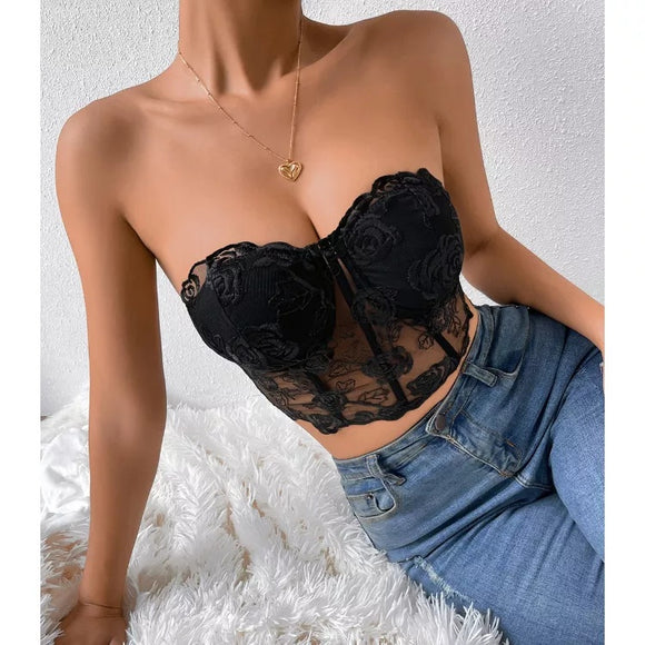 Jasmine Floral Mesh Corset