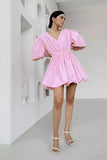 Maya Puff Short-sleeve Mini Dress