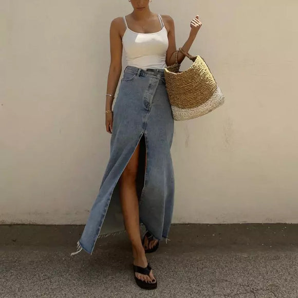 Celine Denim Maxi Skirt