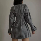 Halle Checkered Mini Shirt Dress