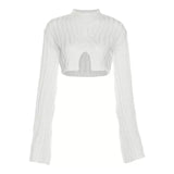 Amanda Irregular Cropped Wide-sleeve Sweater