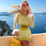 Tenille Crochet Top and Skirt with Feathers