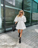Maya Puff Short-sleeve Mini Dress