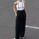 Frankie Wideleg Black Trousers