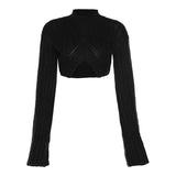 Amanda Irregular Cropped Wide-sleeve Sweater