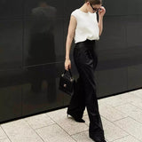 Frankie Wideleg Black Trousers