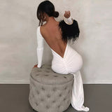 Paris Backless Ruched Maxi Dress-Anonymous The Company