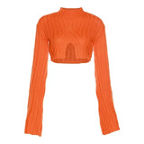 Amanda Irregular Cropped Wide-sleeve Sweater