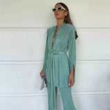 Gemma 2-piece Pleated Work Suit