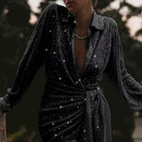 Iliza Wrapped Collar Mini Dress