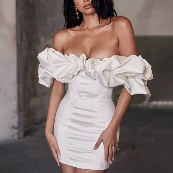 Valentina Ruffled Mini Dress-Anonymous The Company