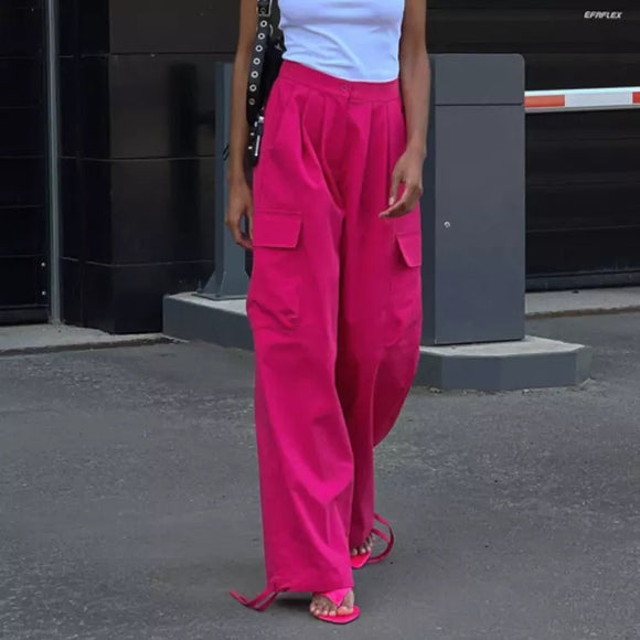 Lori Bright Pink Cargo Trousers – Anonymous The Company